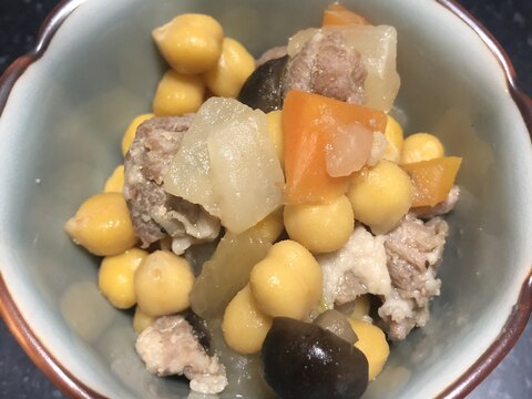 ひよこ豆で☆五目豆風煮物